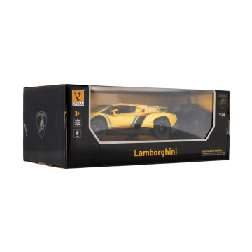 Auto RC Lamborghini plast 20cm 2,4GHz na dálk. ovládání na baterie se světlem v krabici 29x11x14cm