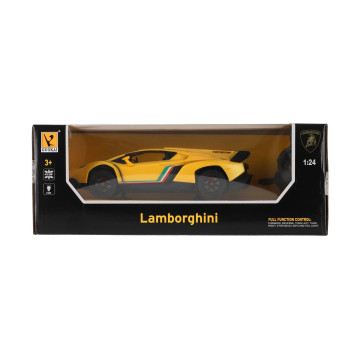Auto RC Lamborghini plast 20cm 2,4GHz na dálk. ovládání na baterie se světlem v krabici 29x11x14cm