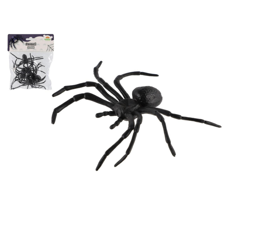 Pavouk černý 5ks plast 10x5cm v sáčku