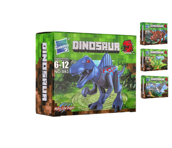 Stavebnice dinosaurus plast mix druhů v krabičce 13x10cm