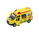 Auto záchranáři, ambulance plast 14,5cm na baterie se světlem, zvukem na setrvačník 8ks box