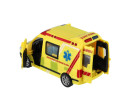 Auto záchranáři, ambulance plast 14,5cm na baterie se světlem, zvukem na setrvačník 8ks box