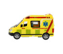 Auto záchranáři, ambulance plast 14,5cm na baterie se světlem, zvukem na setrvačník 8ks box