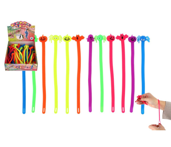 Hračka antistresová halloween natahovací silikon 20cm 6 druhů 90ks v boxu