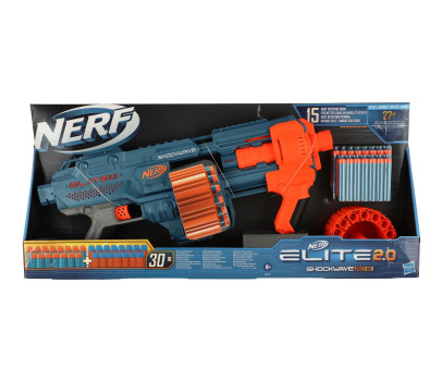 Pistole Nerf na pěnové náboje plast 52cm s náboji 30ks v krabici 67x31x8cm