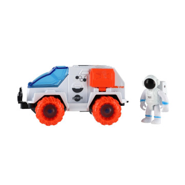 Auto vesmírné s astronautem plast 9x13cm na setrvačník v krabici
