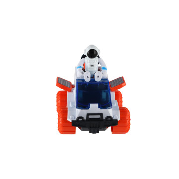 Auto vesmírné s astronautem plast 9x13cm na setrvačník v krabici