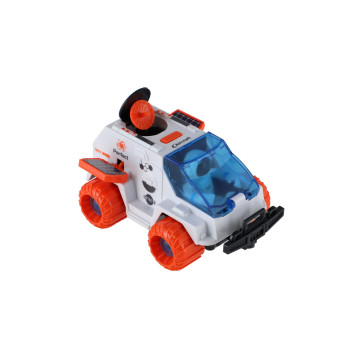 Auto vesmírné s astronautem plast 9x13cm na setrvačník v krabici