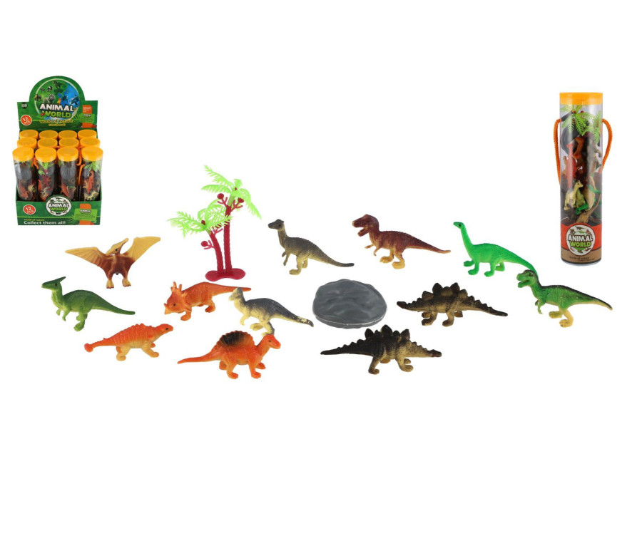 Dinosauři plast 5-8cm v tubě 12ks v boxu