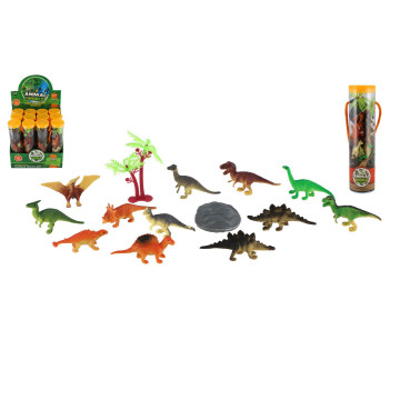 Dinosauři plast 5-8cm v tubě 12ks v boxu