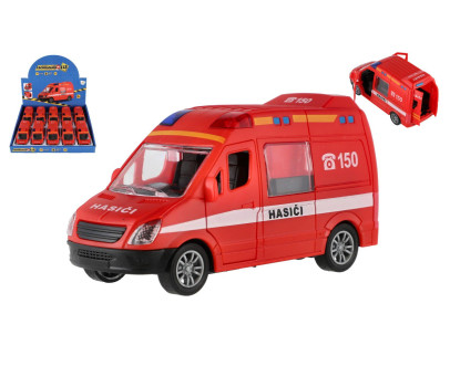 Auto hasiči plast 12cm na setrvačník 10ks v boxu