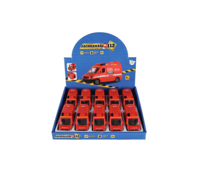 Auto hasiči plast 12cm na setrvačník 10ks v boxu