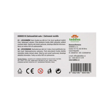 Auto hasiči plast 12cm na setrvačník 10ks v boxu