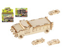 Dřevěné 3D puzzle/stavebnice auto 4ks ve fólii 2 druhy 12ks v boxu