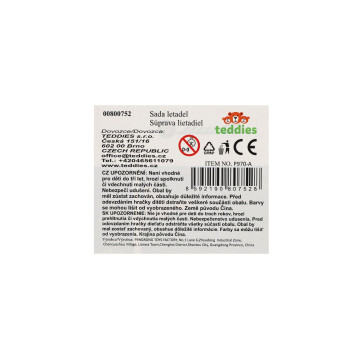 Sada letadel 5ks plast na volný chod v krabičce 23x15,5x4cm