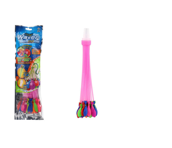 Vodní bomby 37ks s nástavcem na kohoutek v sáčku 10x32cm