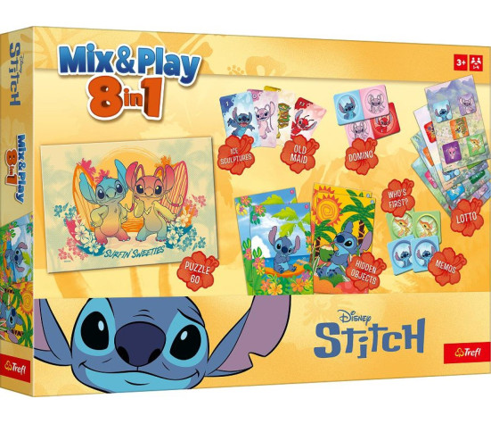 Mix & Play 8v1 Stitch společenská hra v krabici 40x27x5cm