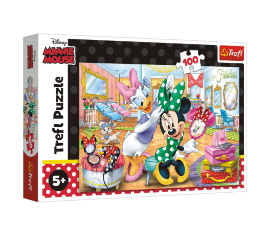 Puzzle Minnie Disney v salónu krásy 41x27,5cm 100 dílků v krabici 29x19x4cm