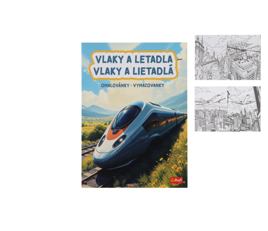 Omalovánky Vlaky a letadla 20x27,5cm