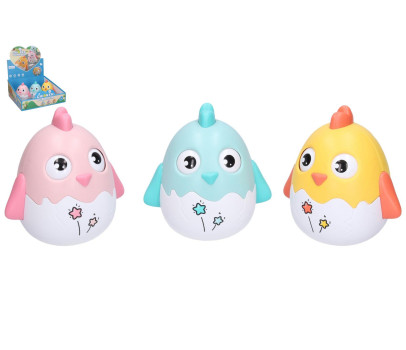 Roly Poly kuře plast 12cm se zvukem 3 barvy 9ks v boxu