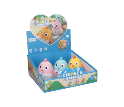 Roly Poly kuře plast 12cm se zvukem 3 barvy 9ks v boxu