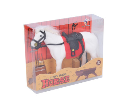Kůň fliška se sedlem 14cm 2 barvy v plastové krabičce 14,5x12cm 12ks v boxu