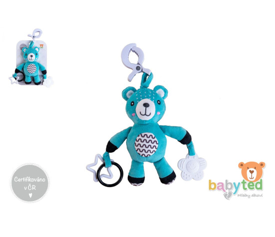 Medvídek babyted chrastítko plyš 30cm závěs na postýlku/kočárek na kartě v sáčku 0m+