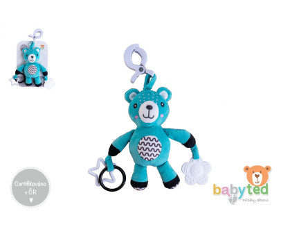 Medvídek babyted chrastítko plyš 30cm závěs na postýlku/kočárek na kartě v sáčku 0m+
