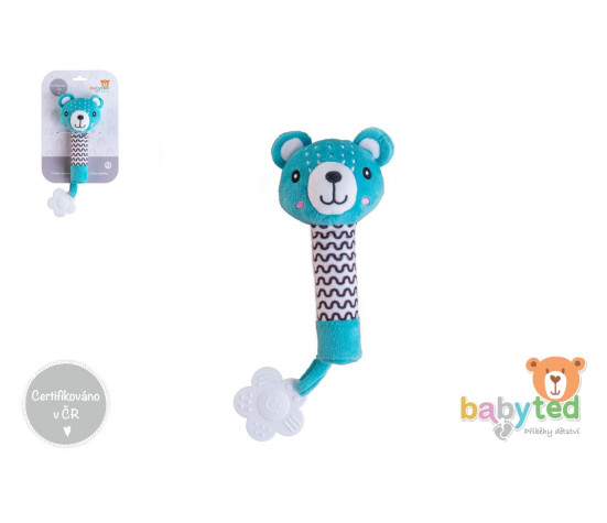 Medvídek babyted pískátko/kousátko medvěd plyš 25cm na kartě v sáčku 0m+
