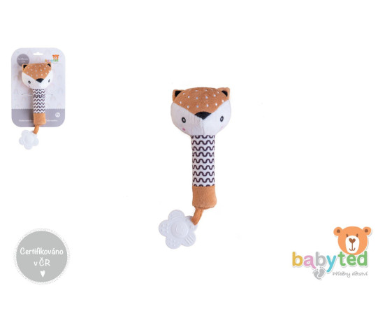 Srneček babyted Pískátko/kousátko plyš 25cm na kartě v sáčku 0m+