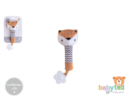 Srneček babyted Pískátko/kousátko plyš 25cm na kartě v sáčku 0m+
