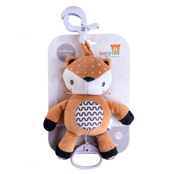 Srneček babyted natahovací hrací strojek plyš 30cm závěs na postýlku/kočárek na kartě v sáčku 0m+