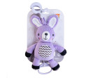 Zajíček babyted natahovací hrací strojek plyš 30cm závěs na postýlku/kočárek na kartě v sáčku 0m+