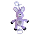 Zajíček babyted natahovací hrací strojek plyš 30cm závěs na postýlku/kočárek na kartě v sáčku 0m+
