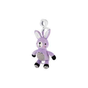 Zajíček babyted natahovací hrací strojek plyš 30cm závěs na postýlku/kočárek na kartě v sáčku 0m+