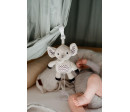 Slon babyted natahovací hrací strojek plyš 30cm závěs na postýlku/kočárek na kartě v sáčku 0m+