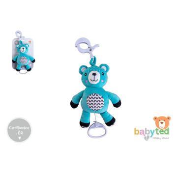Medvídek babyted natahovací hrací strojek plyš 30cm závěs na postýlku/kočárek na kartě v sáčku 0m+
