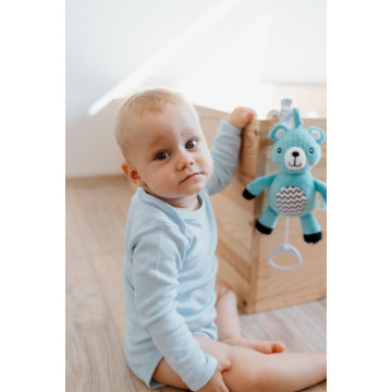 Medvídek babyted natahovací hrací strojek plyš 30cm závěs na postýlku/kočárek na kartě v sáčku 0m+