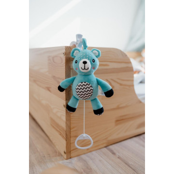 Medvídek babyted natahovací hrací strojek plyš 30cm závěs na postýlku/kočárek na kartě v sáčku 0m+