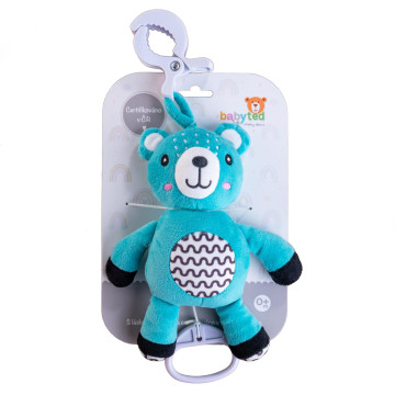 Medvídek babyted natahovací hrací strojek plyš 30cm závěs na postýlku/kočárek na kartě v sáčku 0m+