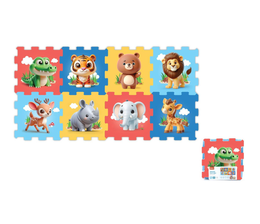 Pěnové puzzle zvířátka zoo 30x30x1cm 8ks ve fólii 10m+