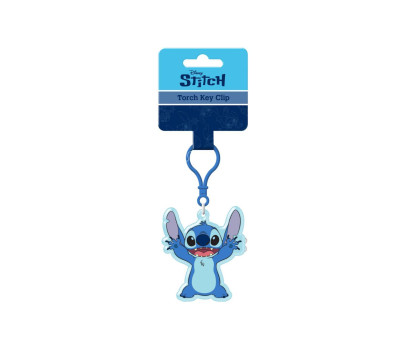 Přívěsek na klíče/Klíčenka Lilo a Stitch plast 11cm na baterie se světlem na kartě