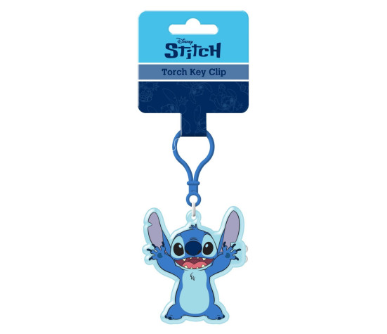 Přívěsek na klíče/Klíčenka Lilo a Stitch plast 11cm na baterie se světlem na kartě