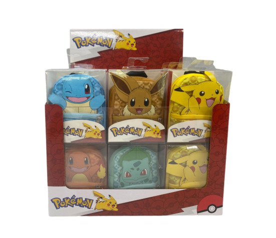 Mini batoh/batůžek Pokémon látka 9x11cm 5 barev v plastové krabičce 24ks v boxu