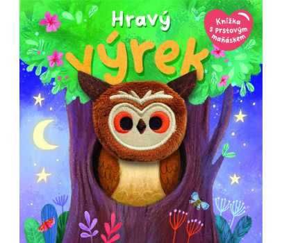 Hravý výrek knížka s prstovým maňáskem 12,5x12,5cm