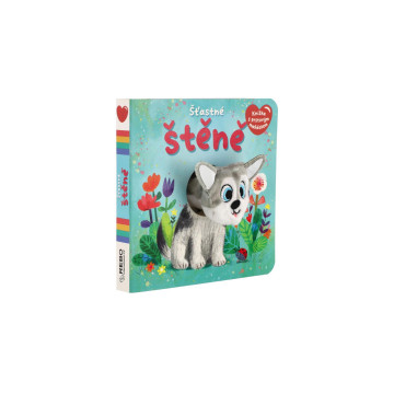 Šťastné štěně knížka s prstovým maňáskem 12,5x12,5cm