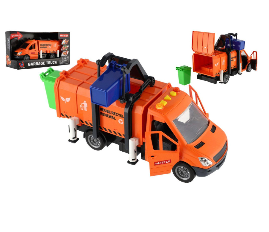 Auto popeláři plast 30cm na setrvačník na baterie se zvukem se světlem v krabici 33x18x13cm