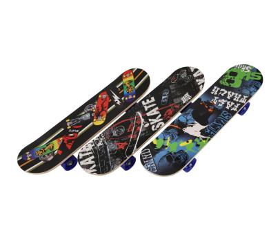 Skateboard drevěný 60cm 3 barvy ve fólii