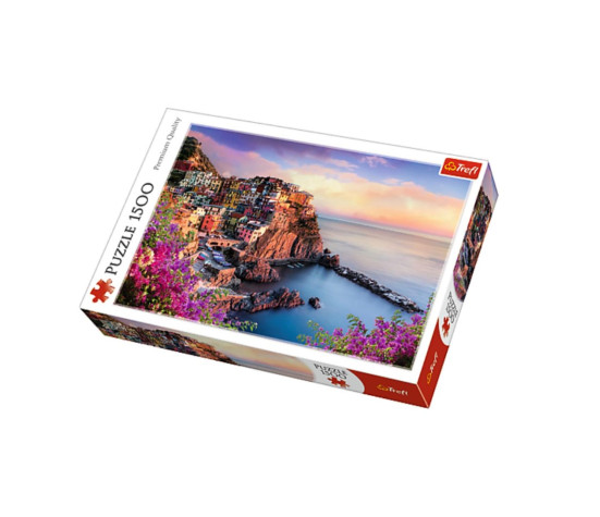 Puzzle Manarola, Itálie 85x58cm 1500 dílků v krabici 40x27x6cm