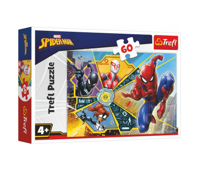 Puzzle Spiderman - Na pavučině 33x22cm 60 dílků v krabici 21x14x4cm